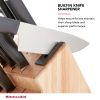 Classic Japanese Steel 12-Piece Knife Block Set with Built-in Knife Sharpener, Black