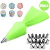 8/10/18PCS Silicone Pastry Bag Tips Kitchen Cake Icing Piping Cream Cake Decorating Tools Reusable Pastry Bags Nozzle Set