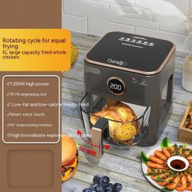 Full-automatic Large-capacity Visual Panoramic Air Fryer (Option: Rotating voice-EU)