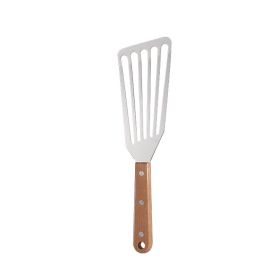 Non-stick Pan Dedicated Spatula Stainless Steel Butterfly With Wooden Handle (Option: Slotted Turner Small)