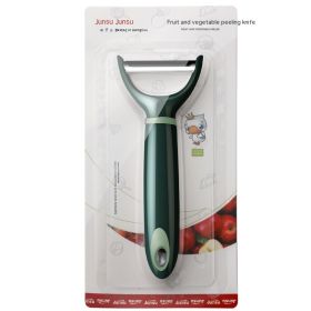 Kitchen Household Fruit Stainless Steel Peeler (Option: Single Blade Green)